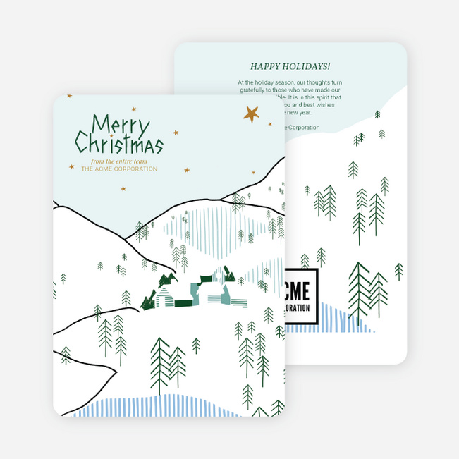 Winter Village Corporate Holiday Cards & Corporate Christmas Cards - Multi