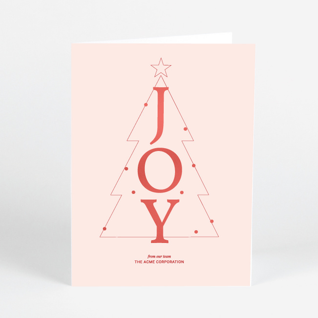Joyous Tree Corporate Holiday Cards & Corporate Christmas Cards - Red