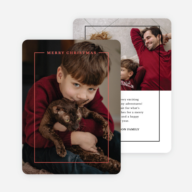 Foil Tight Frame Christmas Cards - Red