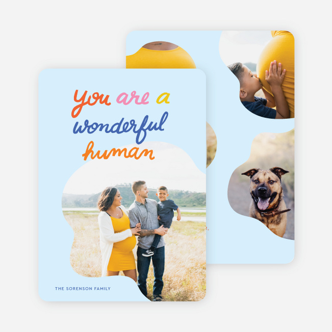 Wonderful Human Holiday Cards and Invitations - Blue