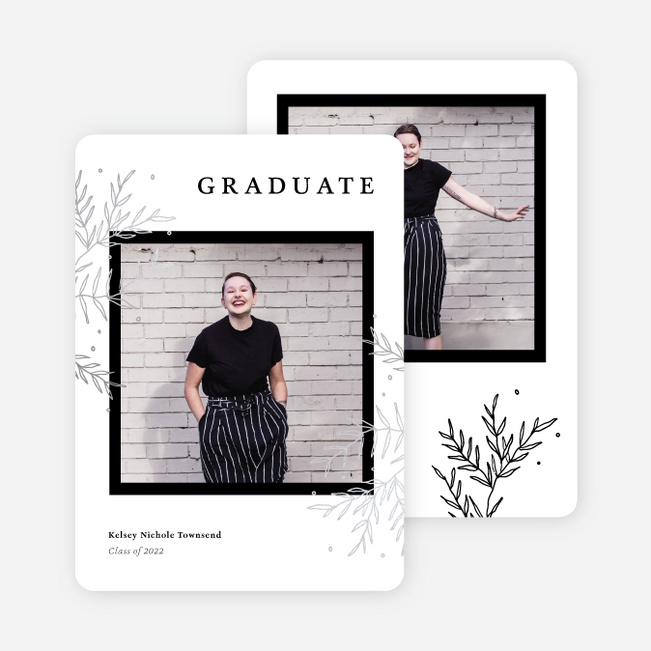 Foil Bright Branches Graduation Announcements & Graduation Invitations - Gray