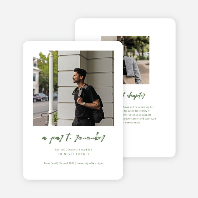 Never Forget Graduation Announcements & Graduation Invitations - Green