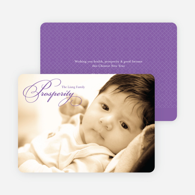 Prosperity Chinese New Year Cards - Purple