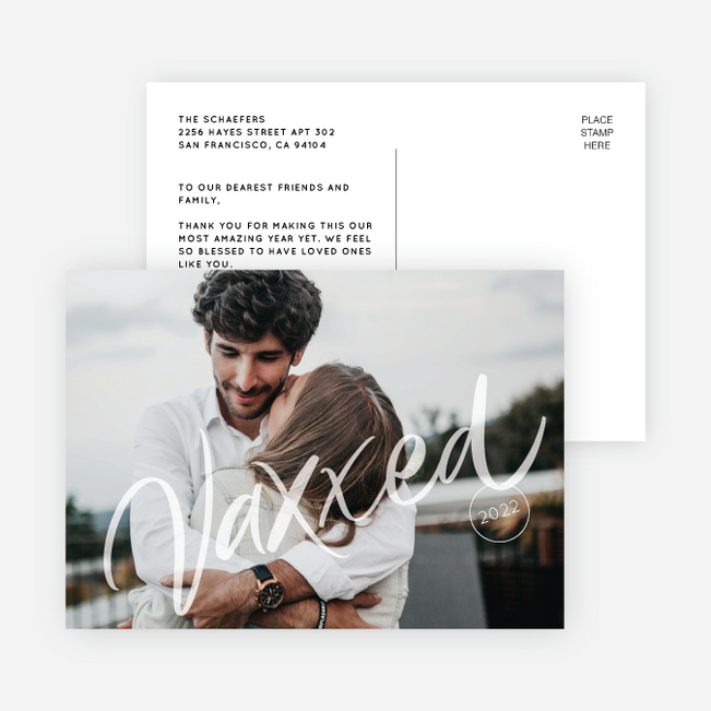 Vaxxed Holiday Cards and Invitations - White