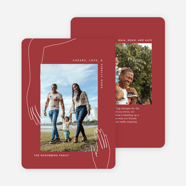 Embracing Shadow Holiday Cards and Invitations - Red