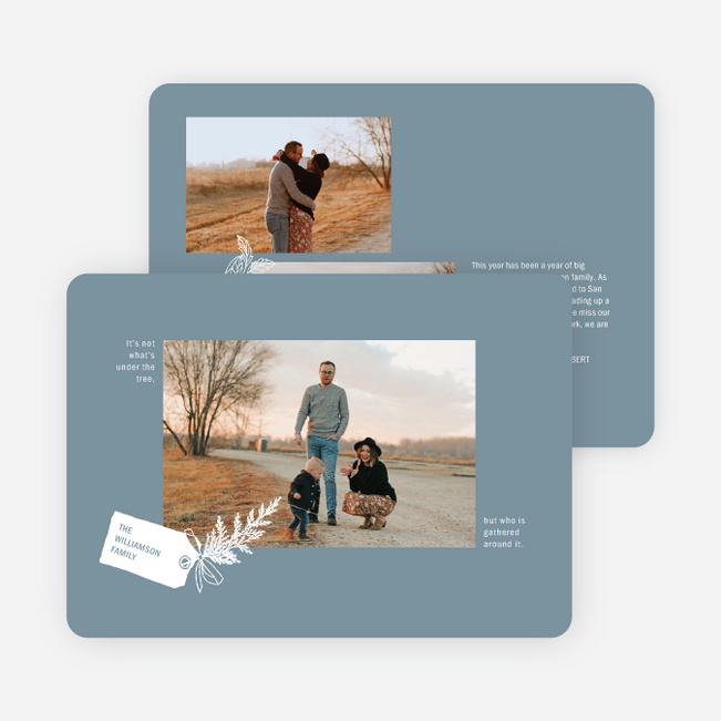 Labelled Frame Holiday Cards and Invitations - Blue