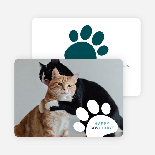 Pawliday Stamp Holiday Cards and Invitations - Blue