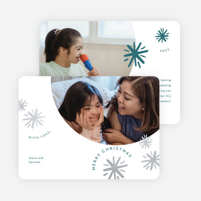 Starlight Bubble Christmas Cards - Blue