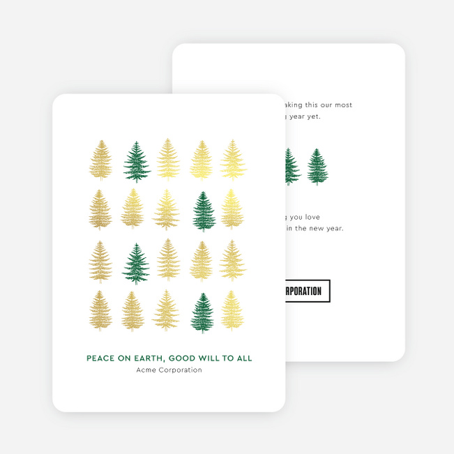 Trees of Peace Corporate Holiday Cards & Corporate Christmas Cards - Yellow