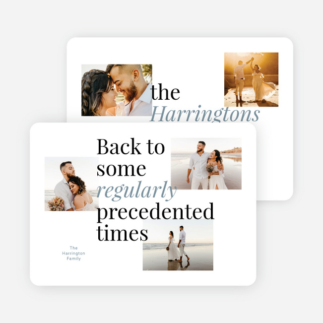 Precedented Times Holiday Cards and Invitations - Blue