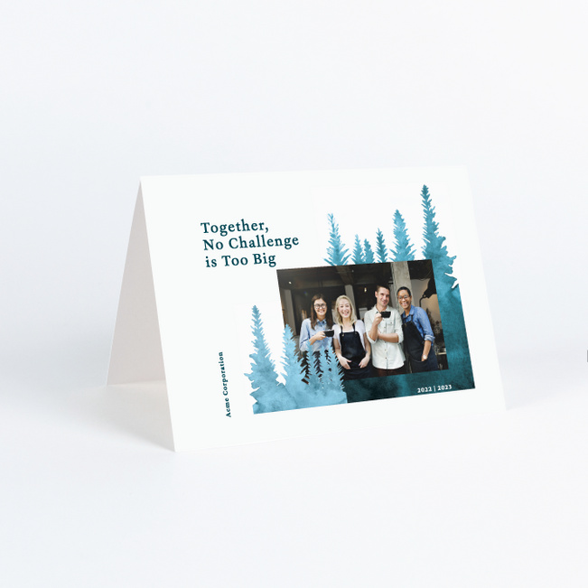 Together Trees Corporate Holiday Cards & Corporate Christmas Cards - Blue