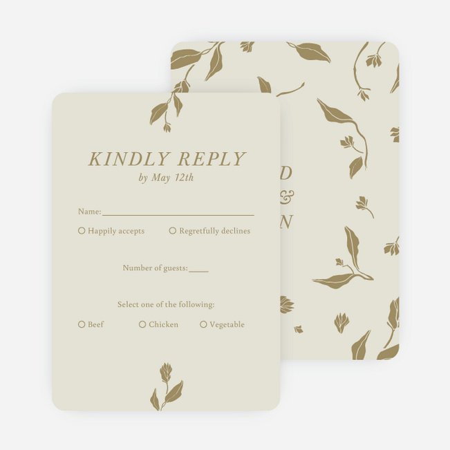 Stemming From Love Wedding Response Cards - Yellow