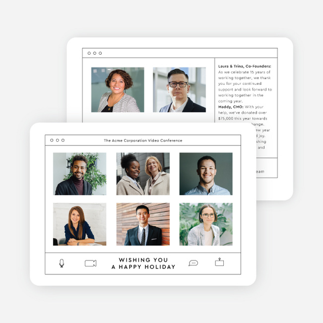 Remote Greetings Corporate Holiday Cards & Corporate Christmas Cards - White