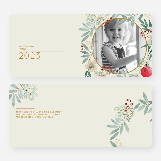 Classic Wreath Holiday Cards and Invitations - Multi