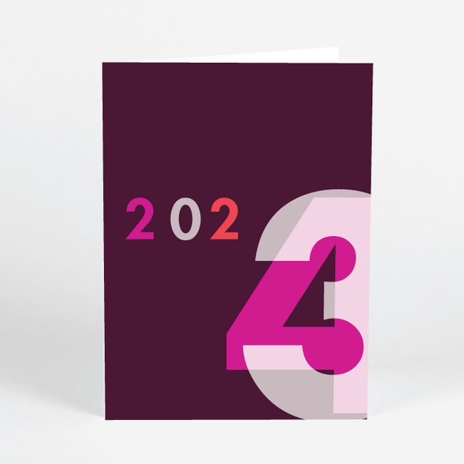 New Year Greetings Holiday Cards - Purple