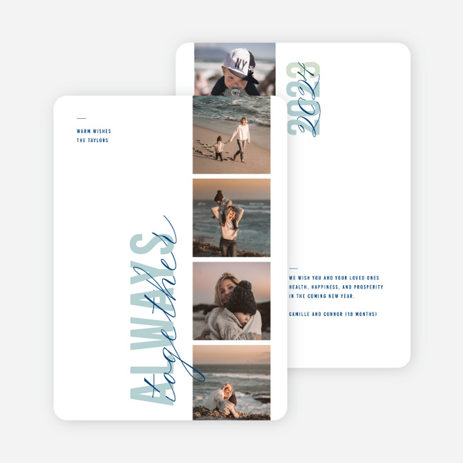 Powerful Message New Year Cards and Invitations - Blue