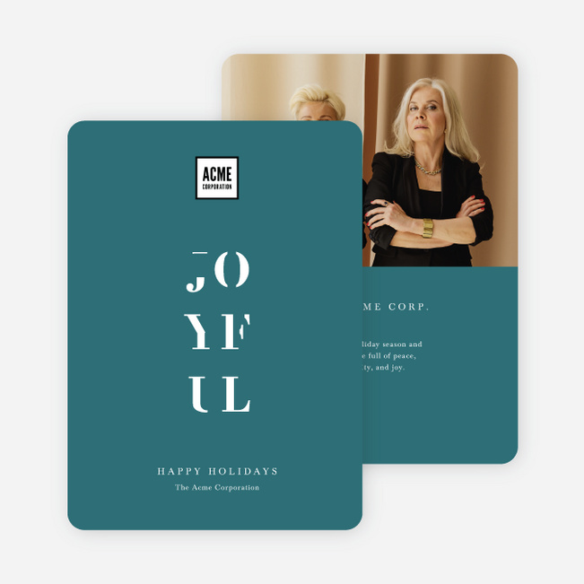 Modern & Joyful Business Holiday Cards & Business Christmas Cards - Blue