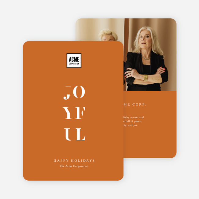 Modern & Joyful Business Holiday Cards & Business Christmas Cards - Orange
