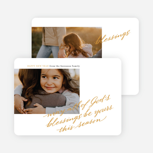 All of God’s Blessings New Year Cards and Invitations - Yellow