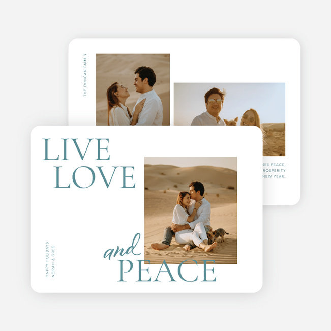 Peaceful Embrace Holiday Cards and Invitations - Blue