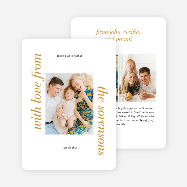 Classically Traditional Frame Holiday Cards and Invitations - Yellow