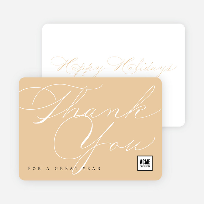 Grateful Tidings Business Holiday Cards & Business Christmas Cards - Yellow
