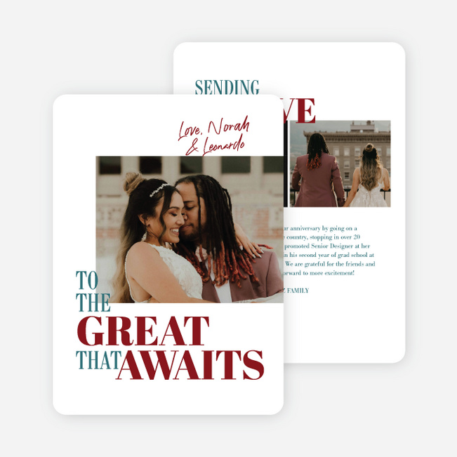 Great Adventures New Year Cards and Invitations - Red
