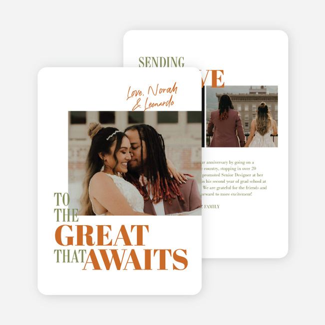 Great Adventures New Year Cards and Invitations - Orange