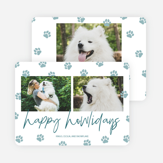 Howliday Wishes Holiday Cards and Invitations - Blue