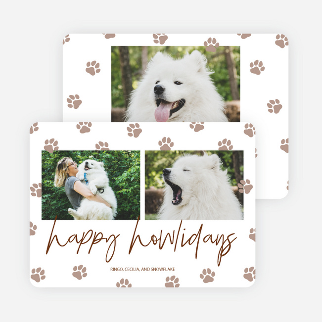 Howliday Wishes Holiday Cards and Invitations - Brown