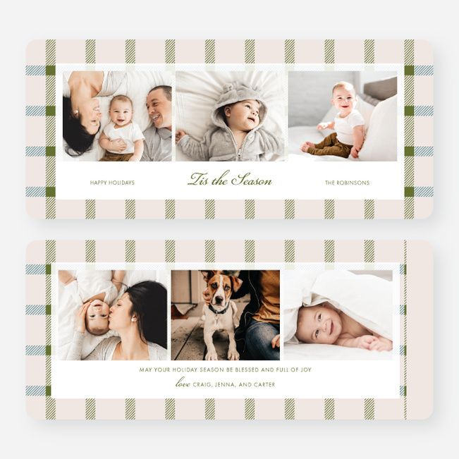 Classy Plaid Holiday Cards and Invitations - Green