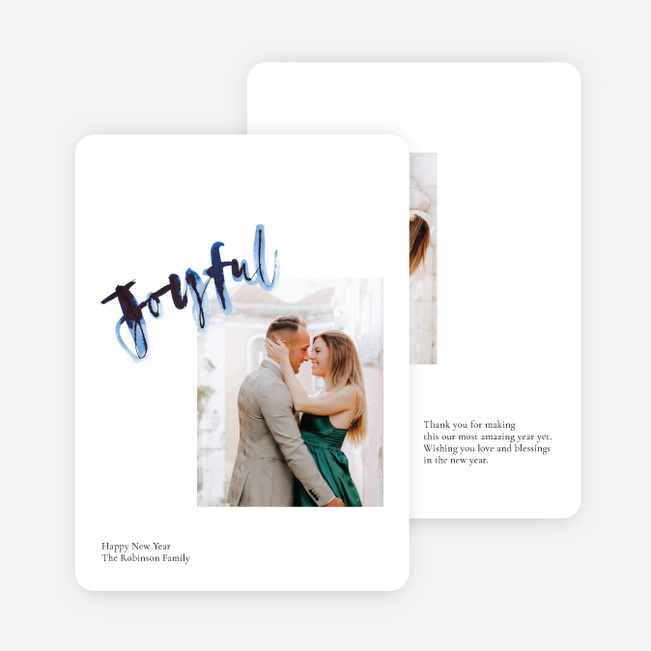 Inkblot Wishes New Year Cards and Invitations - Blue