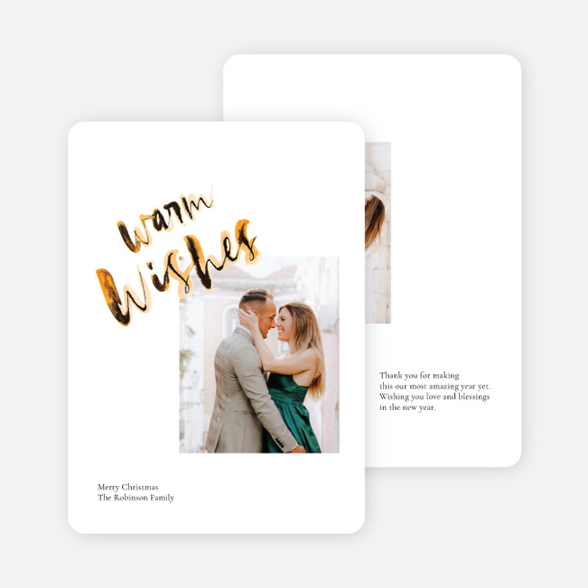 Inkblot Wishes Personalized Christmas Cards - Yellow