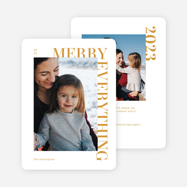 Merry & Modern Holiday Cards and Invitations - Yellow