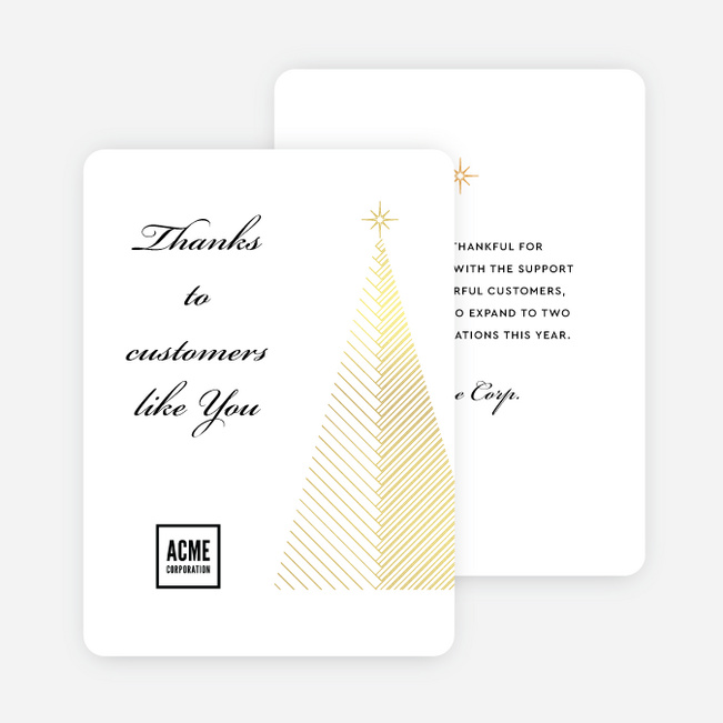 Peaceful Foil Blessings Business Holiday Cards & Business Christmas Cards - Black