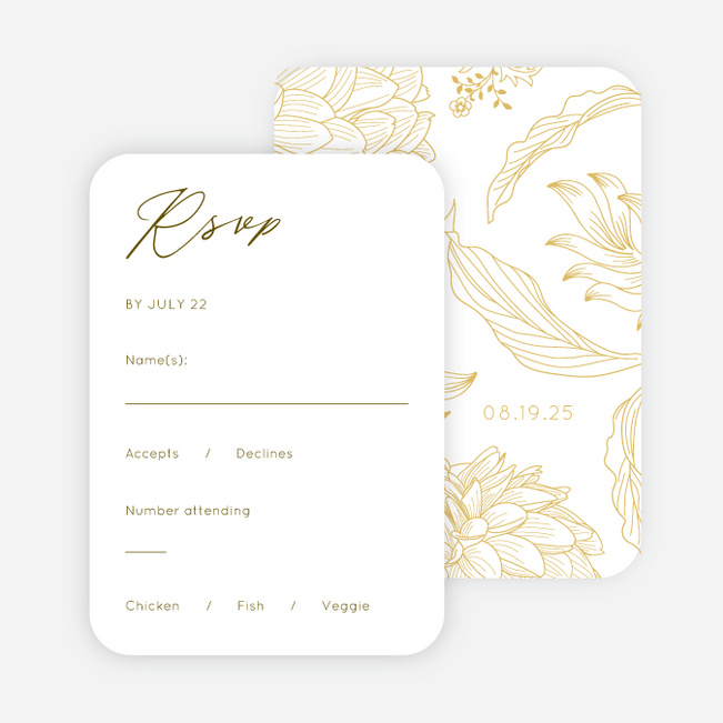 Celebration Blossoms Wedding Response Cards - Yellow
