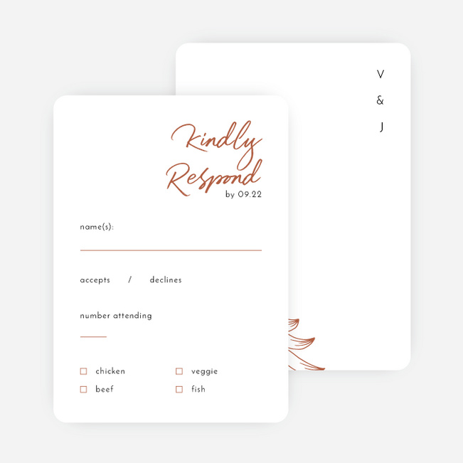 Spring Bloom Wedding Response Cards - Orange