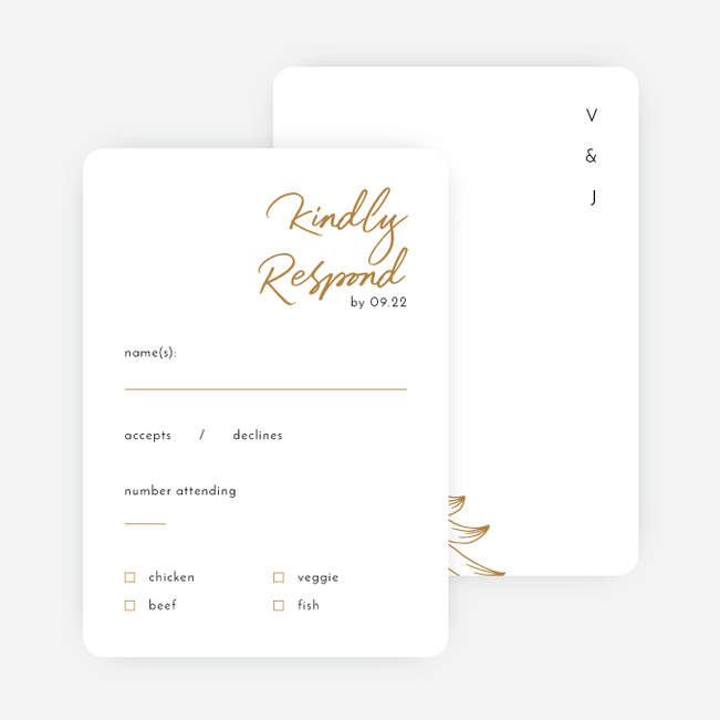 Spring Bloom Wedding Response Cards - Yellow