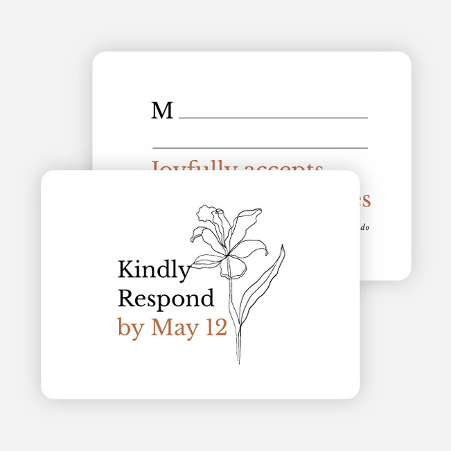 Elegant Iris Wedding Response Cards - Orange