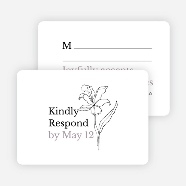 Elegant Iris Wedding Response Cards - Purple