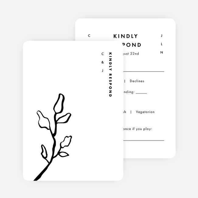 Lasting Love Wedding Response Cards - White