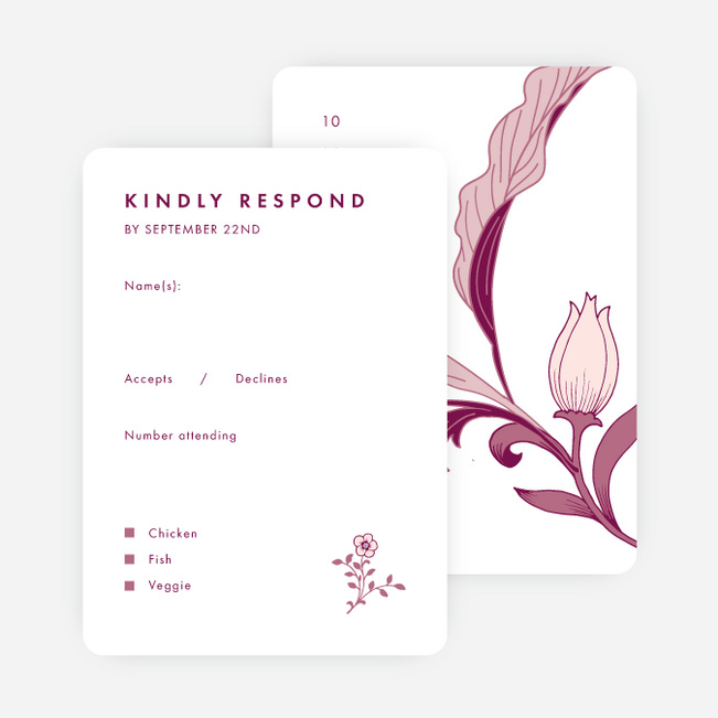 Romantic Simplicity Wedding Response Cards - Red