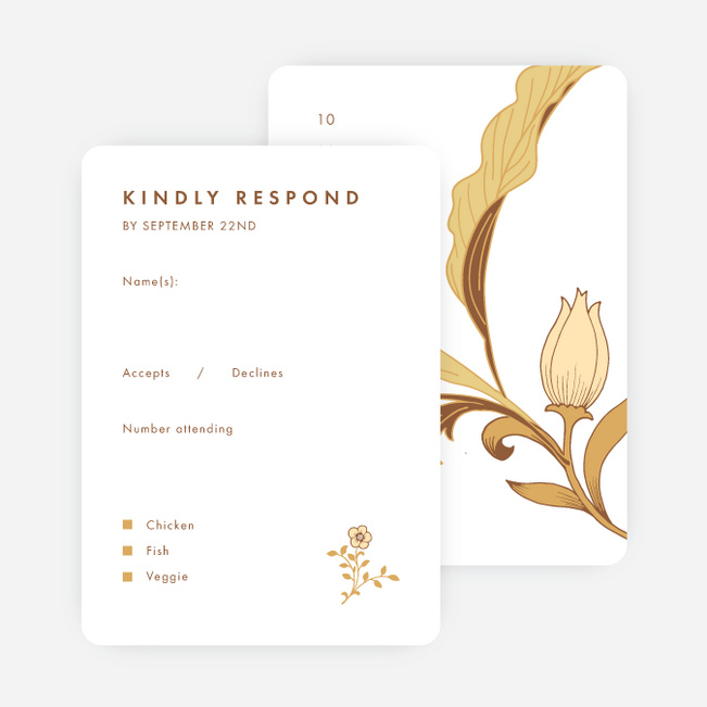 Romantic Simplicity Wedding Response Cards - Yellow