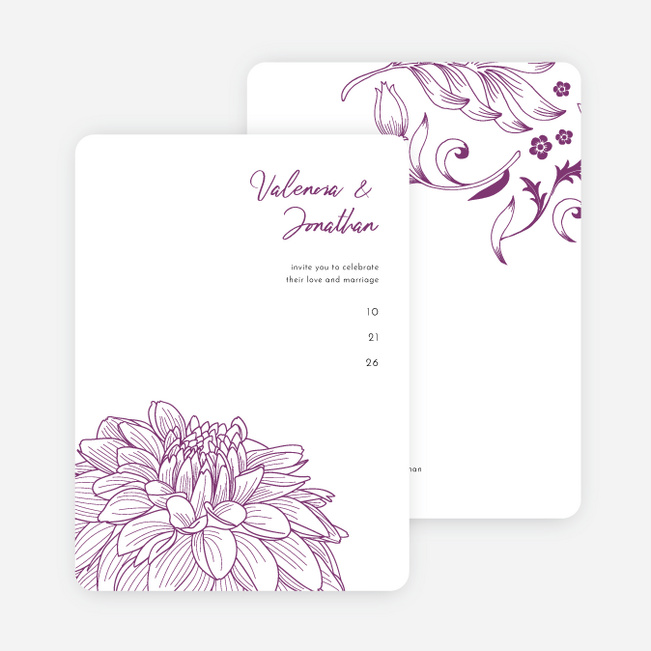 Spring Bloom Wedding Invitations - Purple
