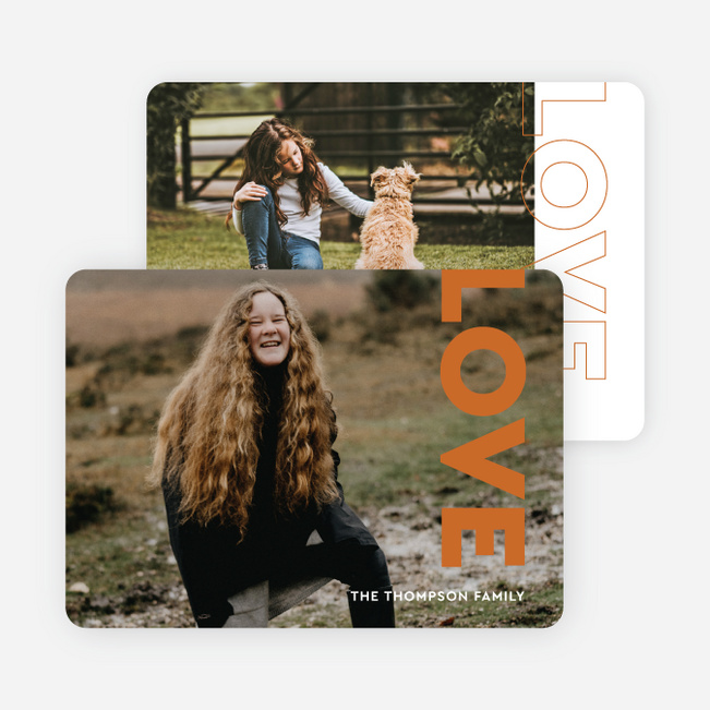 Color Block Love Valentine’s Day Cards - Orange