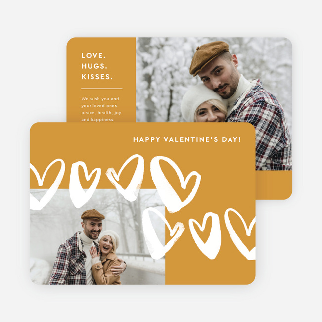 Floating Hearts Valentine’s Day Cards - Yellow