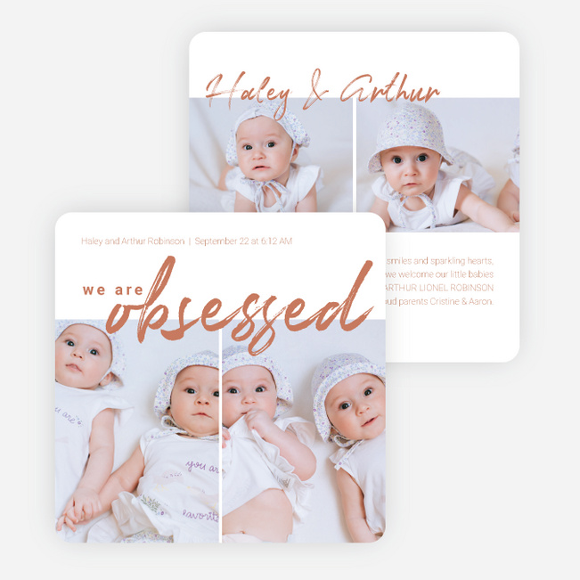 Worth the Wait Baby Birth Announcements - Orange