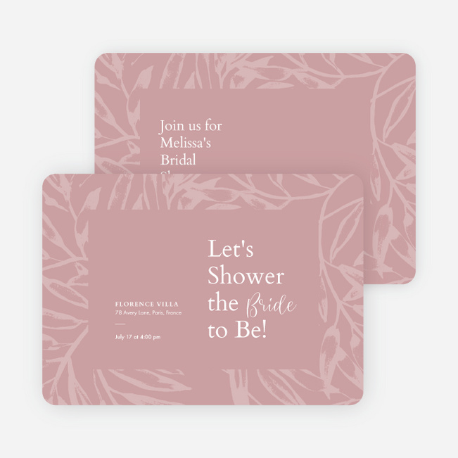 Blooming Background Bridal Shower Invitations - Red