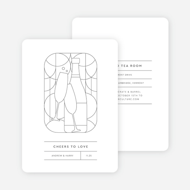 Geometric Cheers Bridal Shower Invitations - Gray