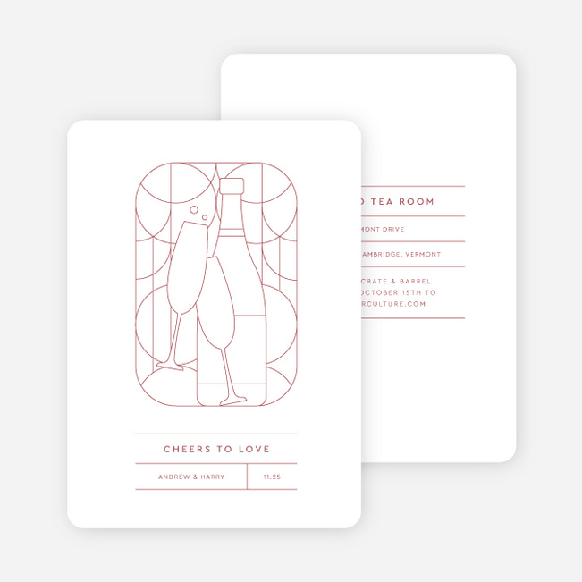 Geometric Cheers Bridal Shower Invitations - Pink